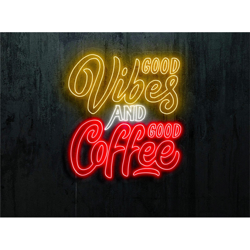 Carteles de Neón Led - Luces de neón "Good vibes and good coffee"