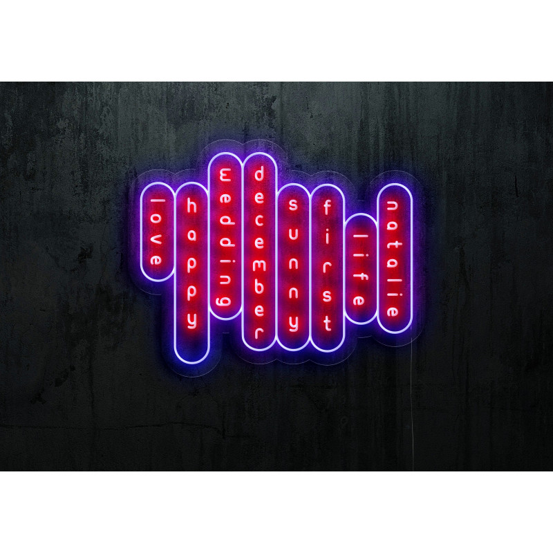 Carteles de neón LED - Luces de neón "Sopa de letras"