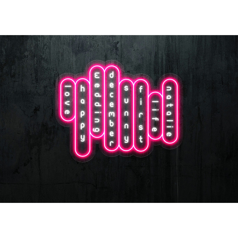 Carteles de neón LED - Luces de neón "Sopa de letras"