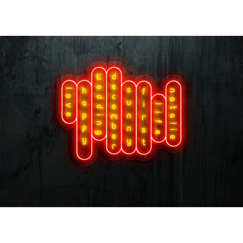 Carteles de neón LED - Luces de neón "Sopa de letras"