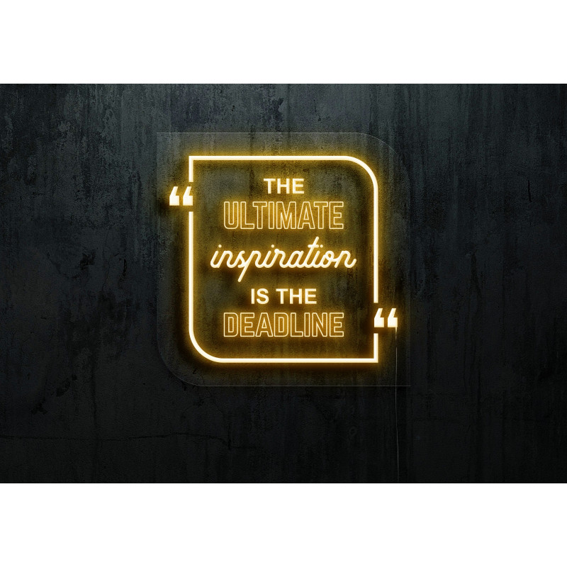 Carteles de neón LED - Luces de neón "The ultimate inspiration is the deadline"