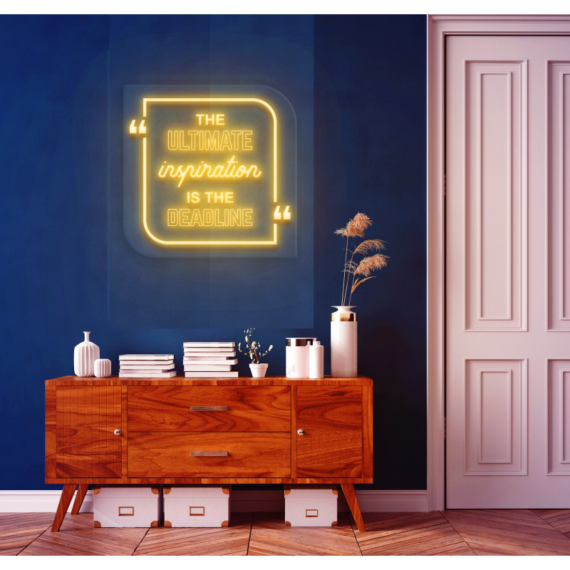 Carteles de neón LED - Luces de neón "The ultimate inspiration is the deadline"